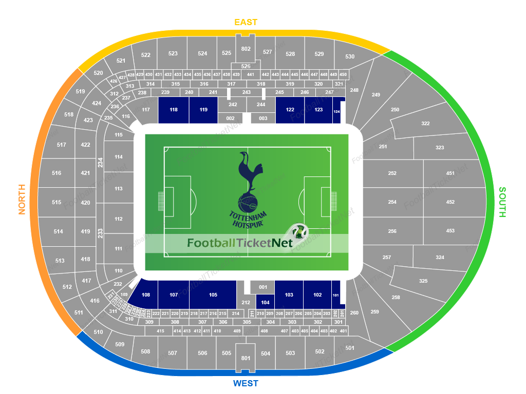 Tottenham Hotspur Stadium Seating Chart